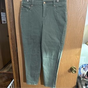 Talbots Women's Everyday Relaxed Jeans Size 10 Olive Green